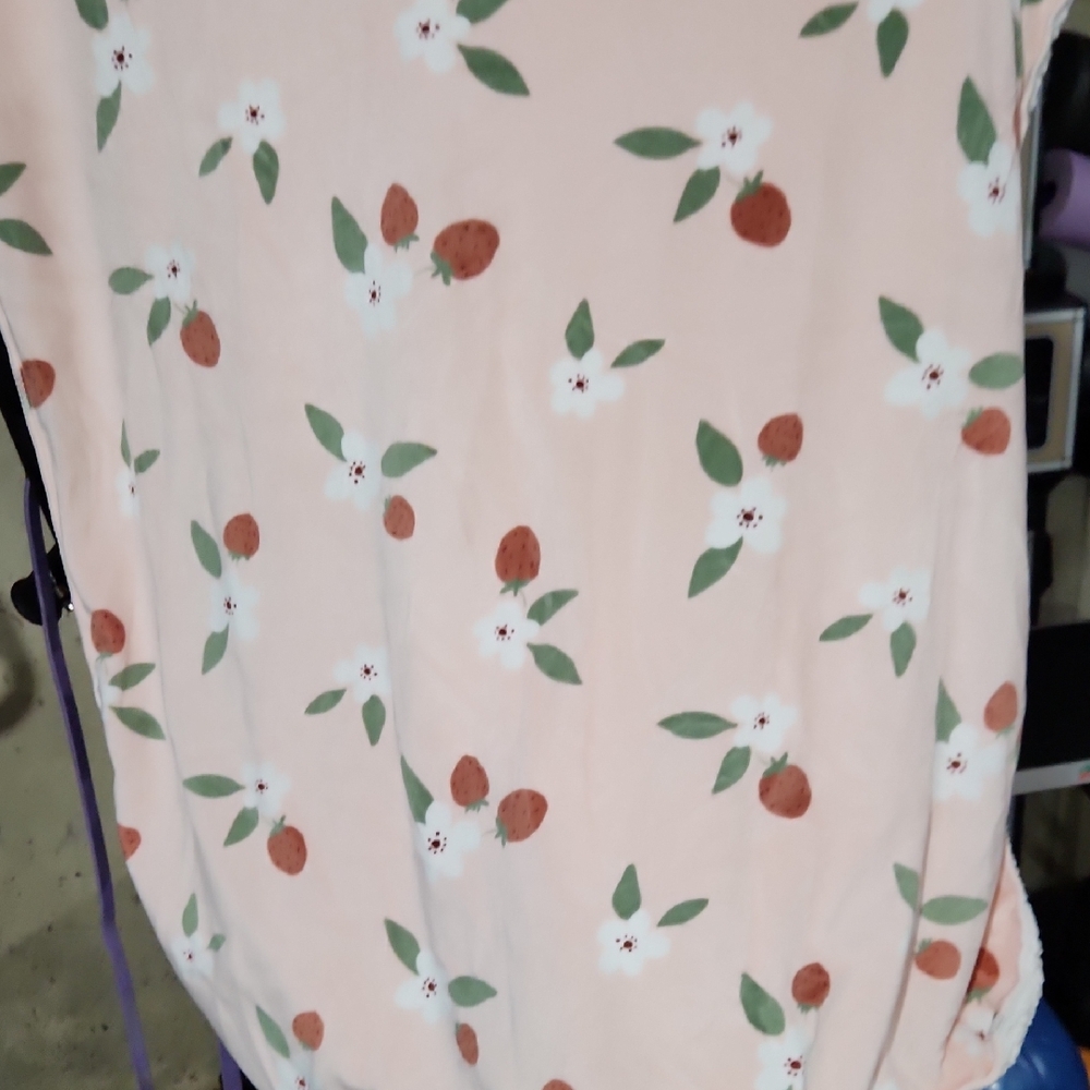 Carter's White and Pink Strawberry Blanket